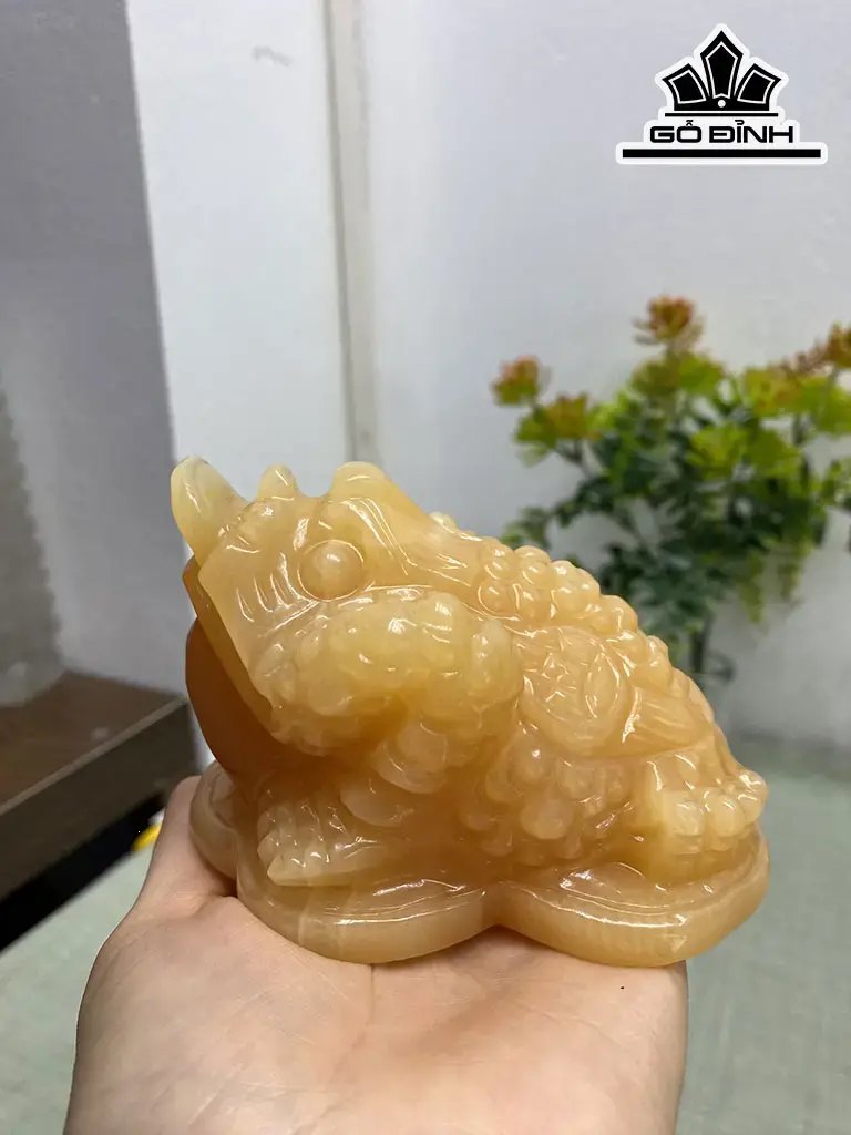 Thiềm Thừ Đá Ngọc Hoàng Long Cao 11 Ngang 8 Sâu 6,8 (cm)