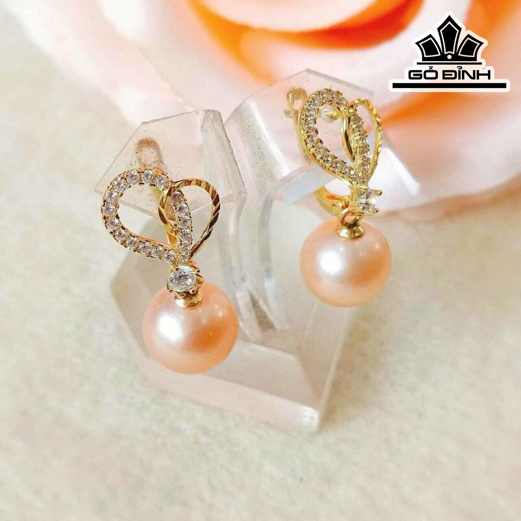 Bông Tai Ngọc Trai Tròn Size 10 li (Chế Tác Vàng Tùy Mẫu)