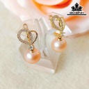 Bông Tai Ngọc Trai Tròn Size 10 li (Chế Tác Vàng Tùy Mẫu)