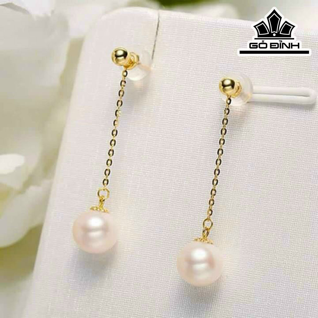 Bông Tai Ngọc Trai Tròn Size 10 li (Chế Tác Vàng Tùy Mẫu)