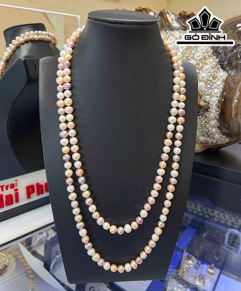 Vòng Cổ Ngọc Trai Oval Tứ Quý Size 7 - 8 Li