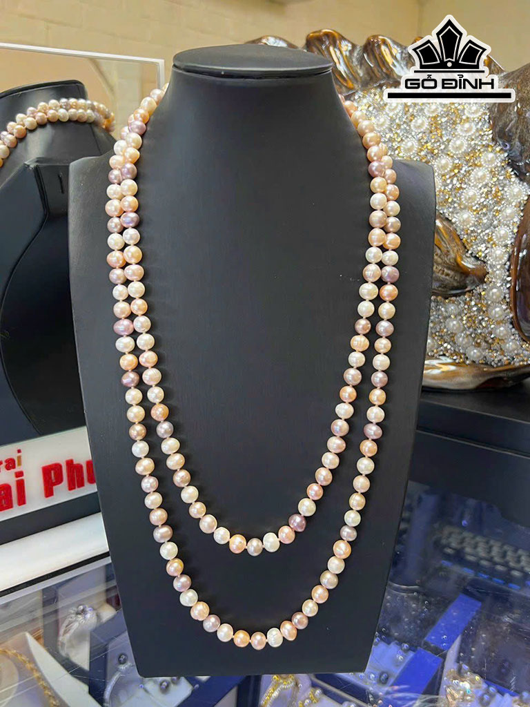 Vòng Cổ Ngọc Trai Oval Tứ Quý Size 7 - 8 Li