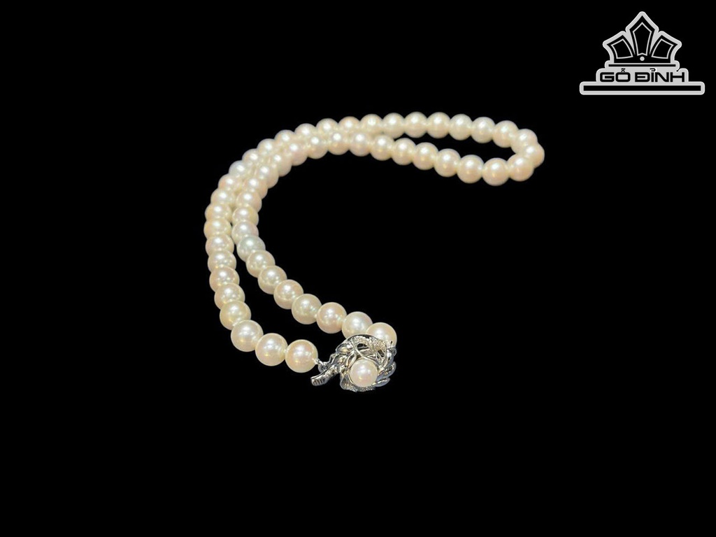Vòng Cổ Ngọc Trai Akoya Trắng Size 7.8 - 8 Li