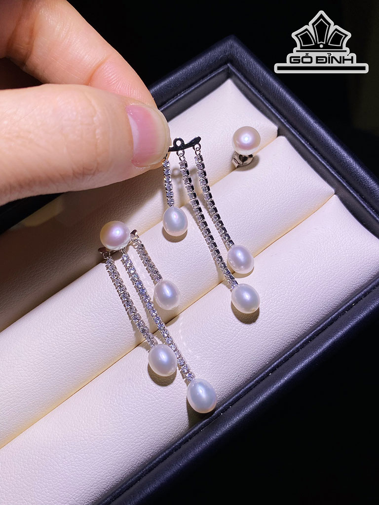 Bông Tai Ngọc Trai Giọt Nước Size 5,8 Li