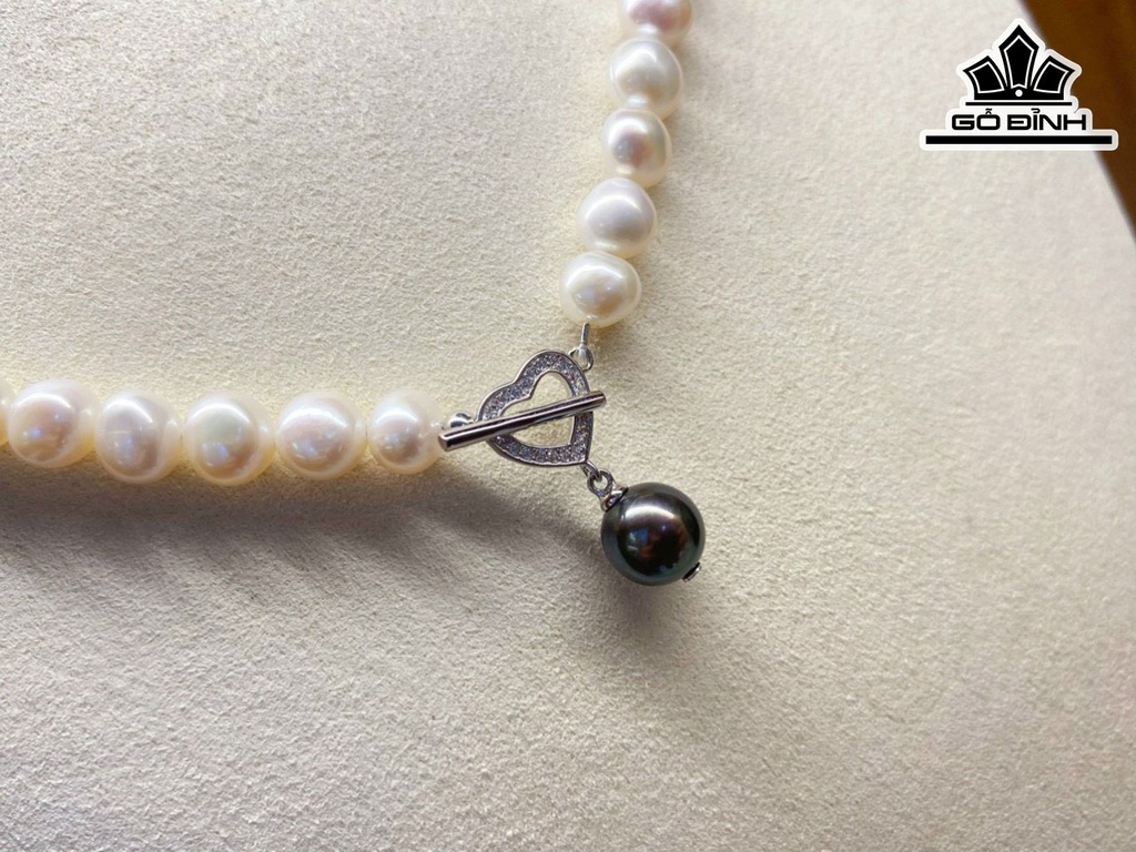 Vòng Cổ Ngọc Trai Dài 41 cm Size 7 li Mặt Akoya Size 8 li