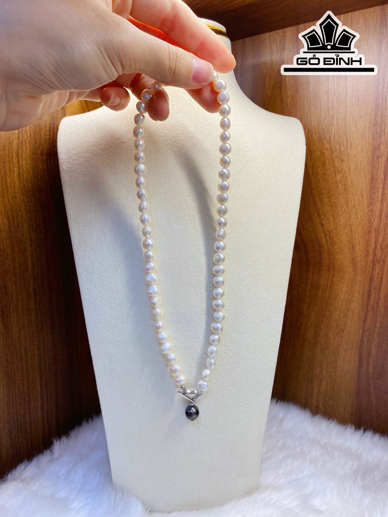 Vòng Cổ Ngọc Trai Dài 41 cm Size 7 li Mặt Akoya Size 8 li