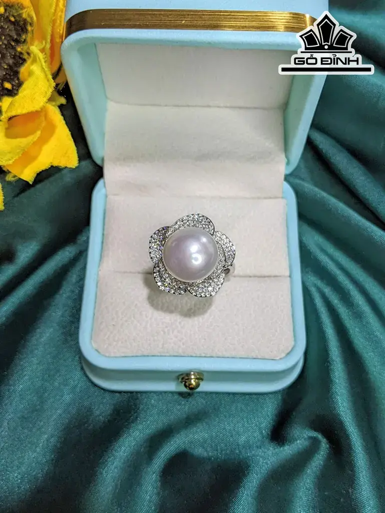 Nhẫn Ngọc Trai Bán Cầu Size 11,5 Li
