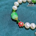 Vòng Tay Ngọc Trai Oval Mix Diopside - Cẩm Thạch - Ngọc Bích Size 8 Li