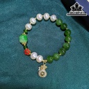 Vòng Tay Ngọc Trai Oval Mix Diopside - Cẩm Thạch - Ngọc Bích Size 8 Li