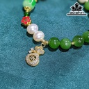 Vòng Tay Ngọc Trai Oval Mix Diopside - Cẩm Thạch - Ngọc Bích Size 8 Li