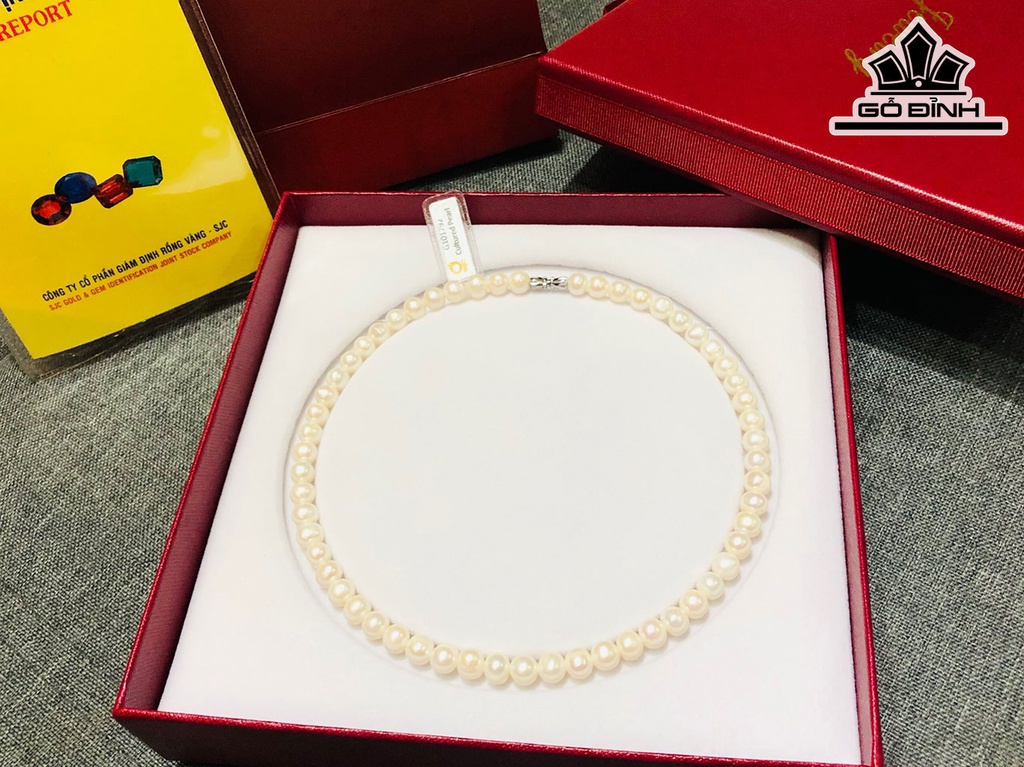 Vòng Cổ Ngọc Trai Ovan Size 8 li