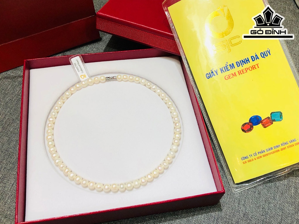 Vòng Cổ Ngọc Trai Ovan Size 8 li