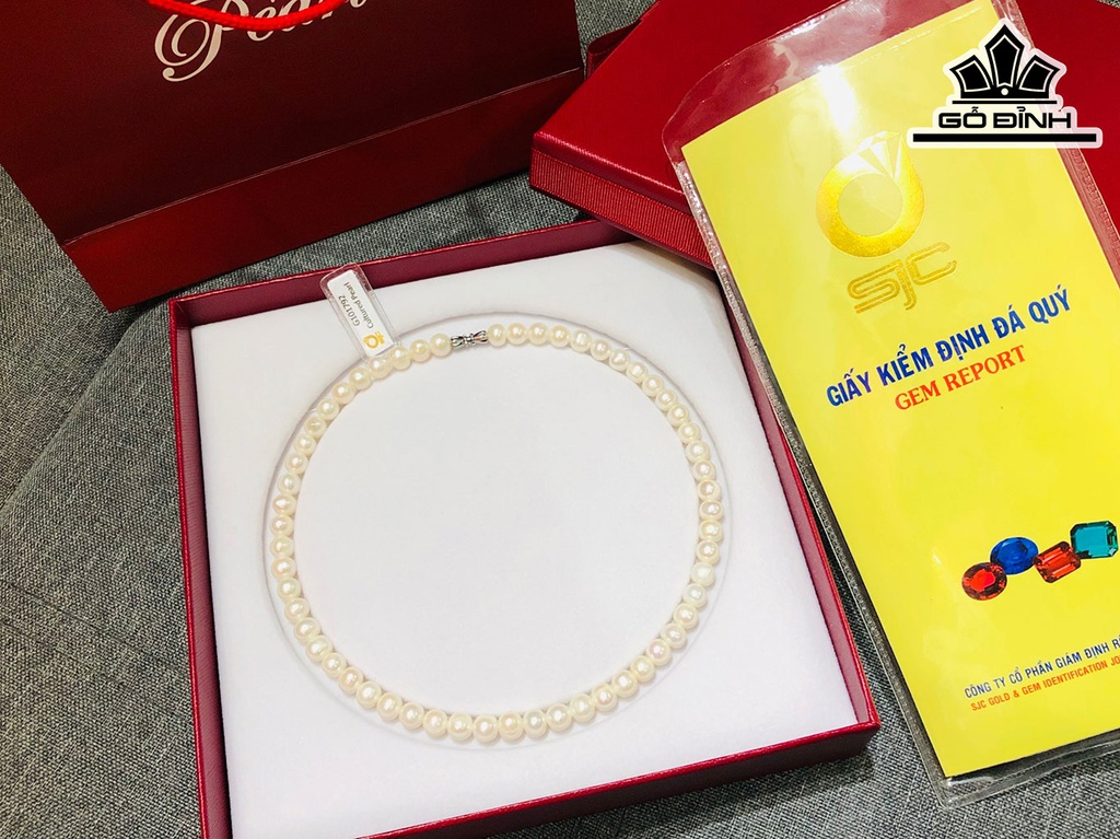 Vòng Cổ Ngọc Trai Ovan Size 8 li