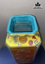 Chiếc Bình Tứ Giác Vẽ Nổi 4 Mặt Chim Hoa Gốm Tàu Cao 35 Ngang 16 (cm)