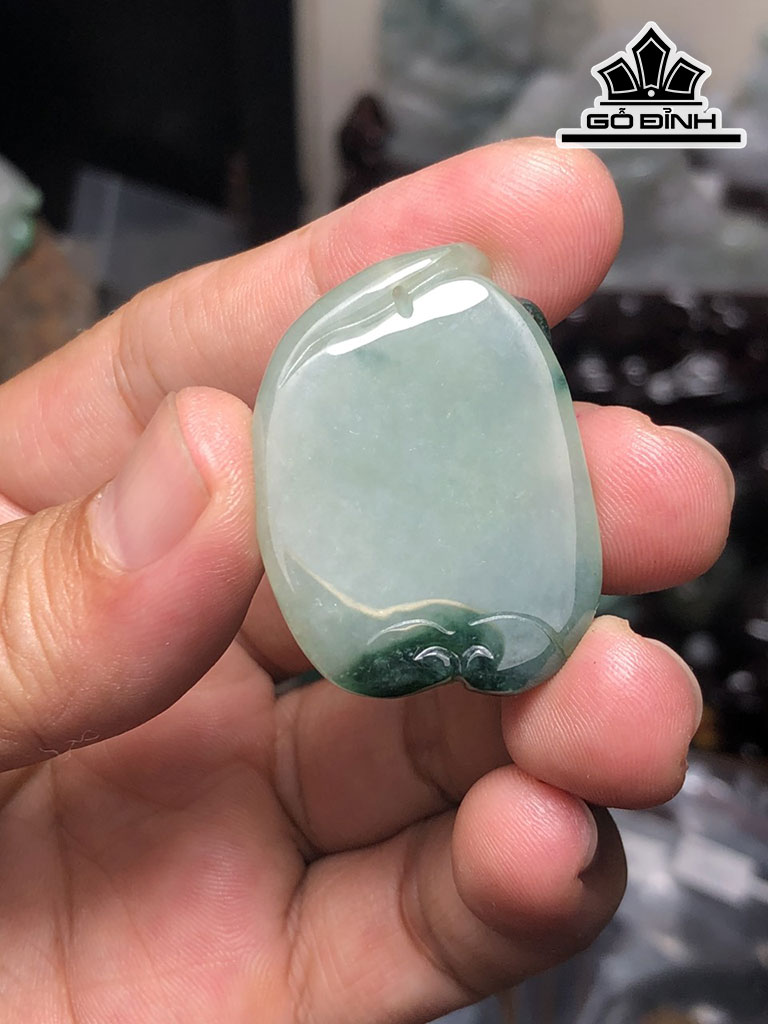 Mặt Dây Chuyền Hoa Sen Đá Cẩm Thạch Cao 37 Ngang 27 Sâu 6,6 (mm) 13,6g