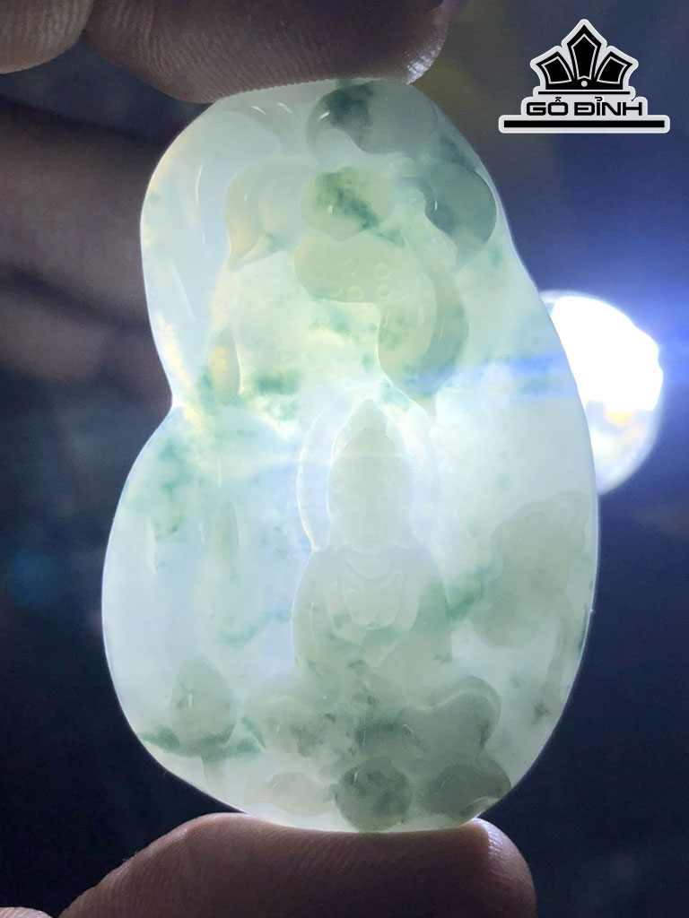 Quan Âm Hoa Bay Đá Cẩm Thạch Cao 50 Ngang 32 Sâu 6,8 (mm) 18,2g