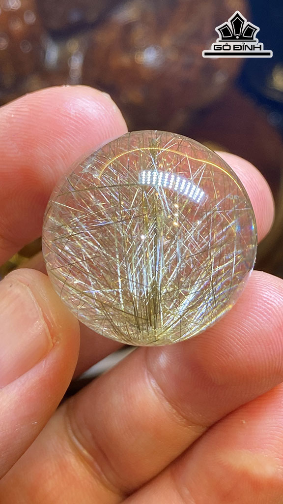 Bi Cầu Đá Thạch Anh Tóc Bạch Kim Đường Kính 26,7 (mm) 26,9g