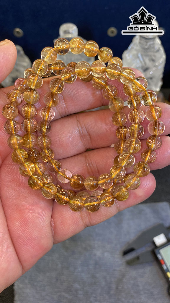 Chuỗi Đá Thạch Anh Tóc Vàng Nâu Đường Kính 7,1 (mm) 39g