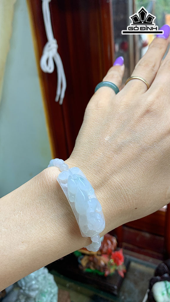 Khánh Tỳ Hưu Đá Cẩm Thạch Cao 40,7 Ngang 15,3 Sâu 10,3 (mm) 18,5g