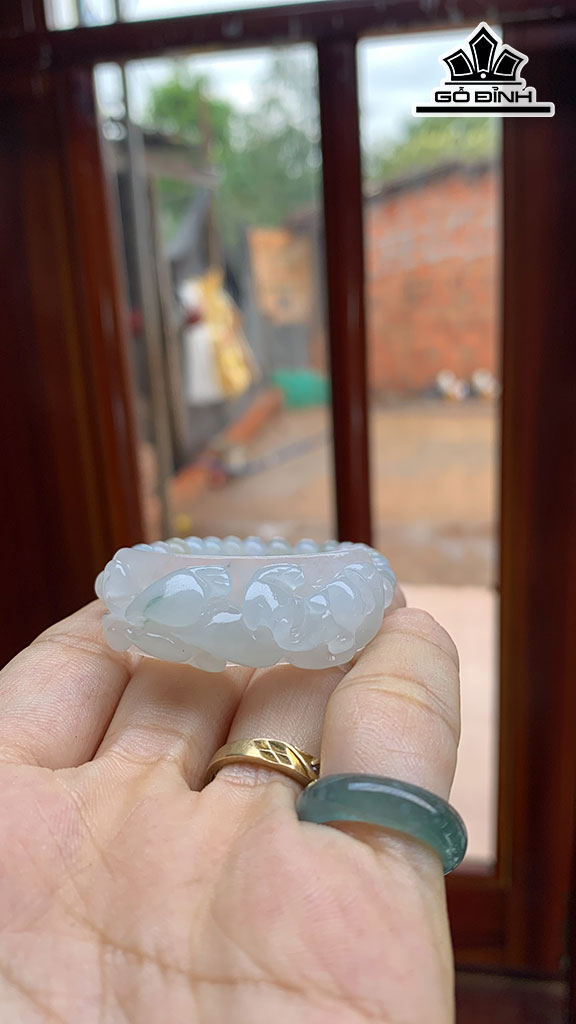 Khánh Tỳ Hưu Đá Cẩm Thạch Cao 40,7 Ngang 15,3 Sâu 10,3 (mm) 18,5g