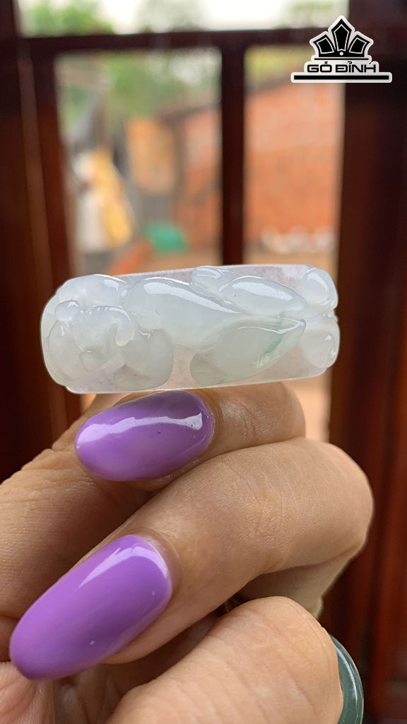 Khánh Tỳ Hưu Đá Cẩm Thạch Cao 40,7 Ngang 15,3 Sâu 10,3 (mm) 18,5g