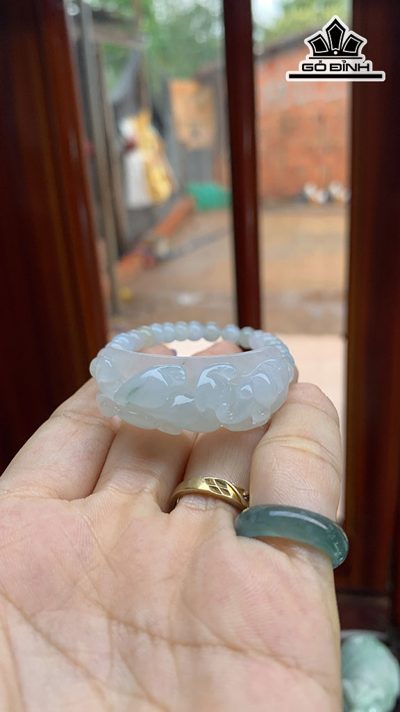 Khánh Tỳ Hưu Đá Cẩm Thạch Cao 40,7 Ngang 15,3 Sâu 10,3 (mm) 18,5g