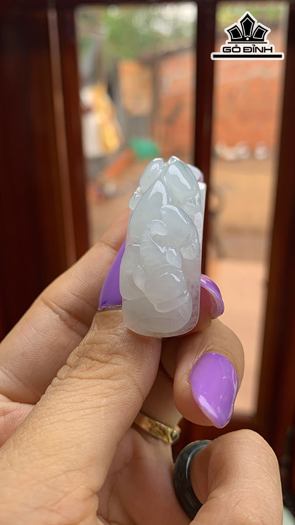 Khánh Tỳ Hưu Đá Cẩm Thạch Cao 40,7 Ngang 15,3 Sâu 10,3 (mm) 18,5g