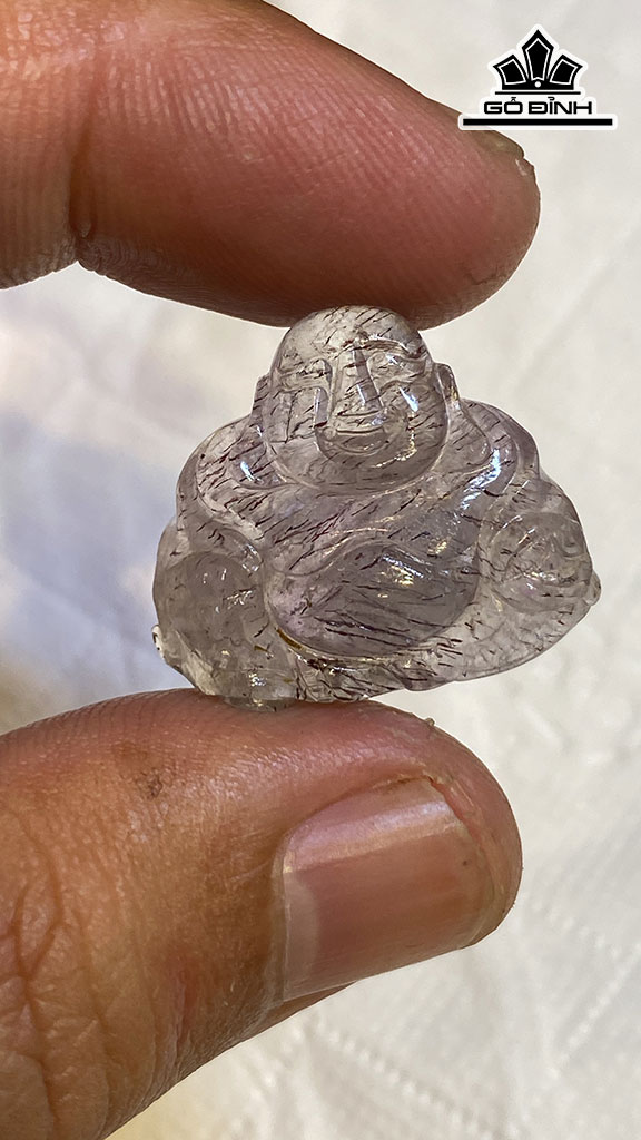 Mặt Dây Di Lặc Đá Thạch Anh Cao 20,5 Ngang 23,4 Sâu 7,5 (mm) 5g