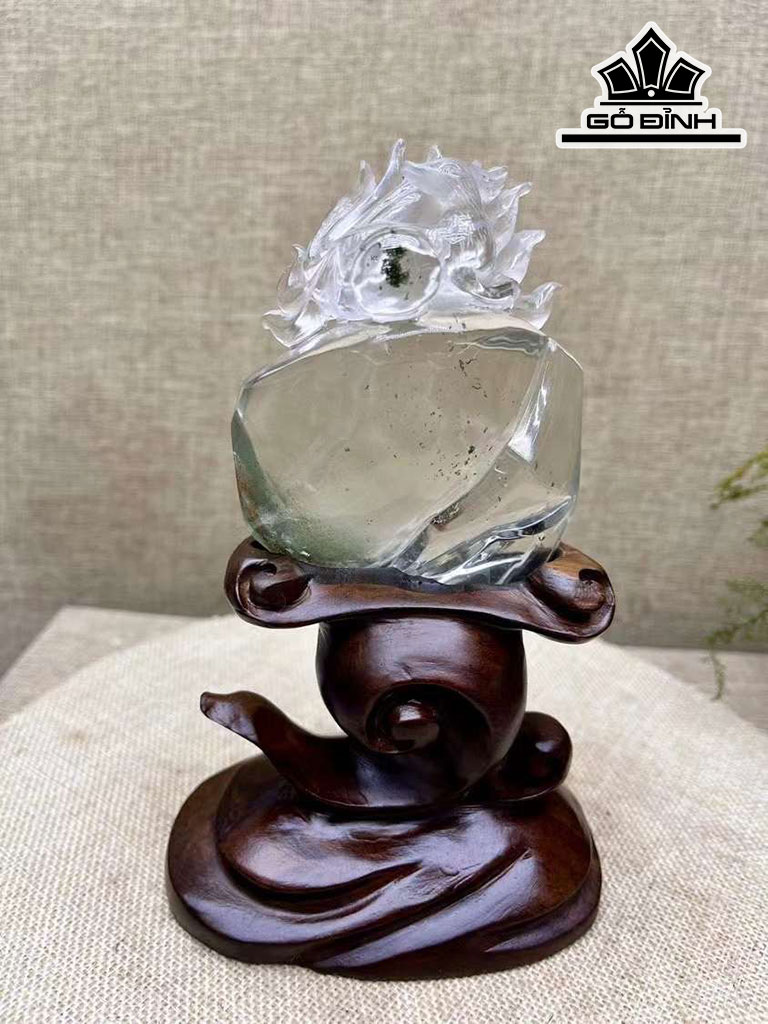 Tác Phẩm Hồ Ly Đá Thạch Anh Ưu Linh Cao 98,8 Ngang 71 Sâu 37,6 (mm) 282,9g