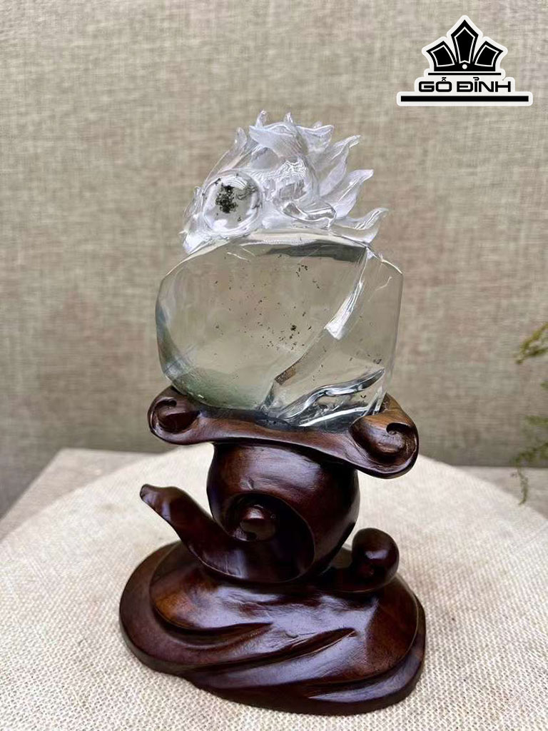 Tác Phẩm Hồ Ly Đá Thạch Anh Ưu Linh Cao 98,8 Ngang 71 Sâu 37,6 (mm) 282,9g