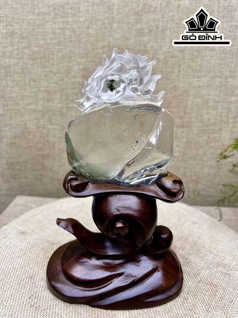 Tác Phẩm Hồ Ly Đá Thạch Anh Ưu Linh Cao 98,8 Ngang 71 Sâu 37,6 (mm) 282,9g