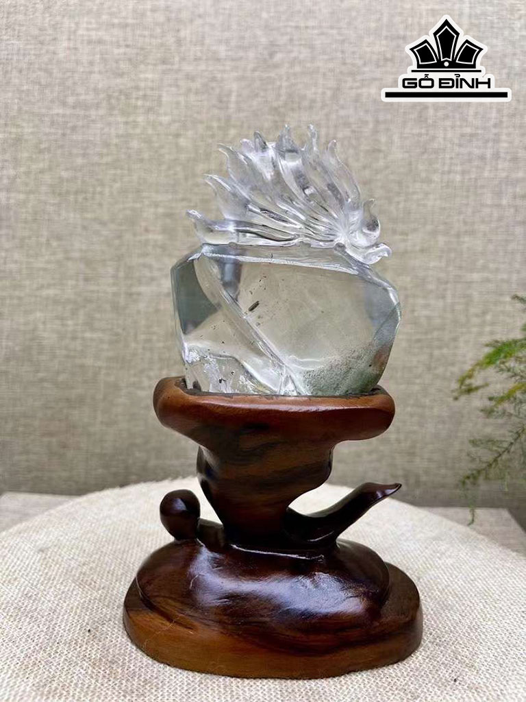 Tác Phẩm Hồ Ly Đá Thạch Anh Ưu Linh Cao 98,8 Ngang 71 Sâu 37,6 (mm) 282,9g