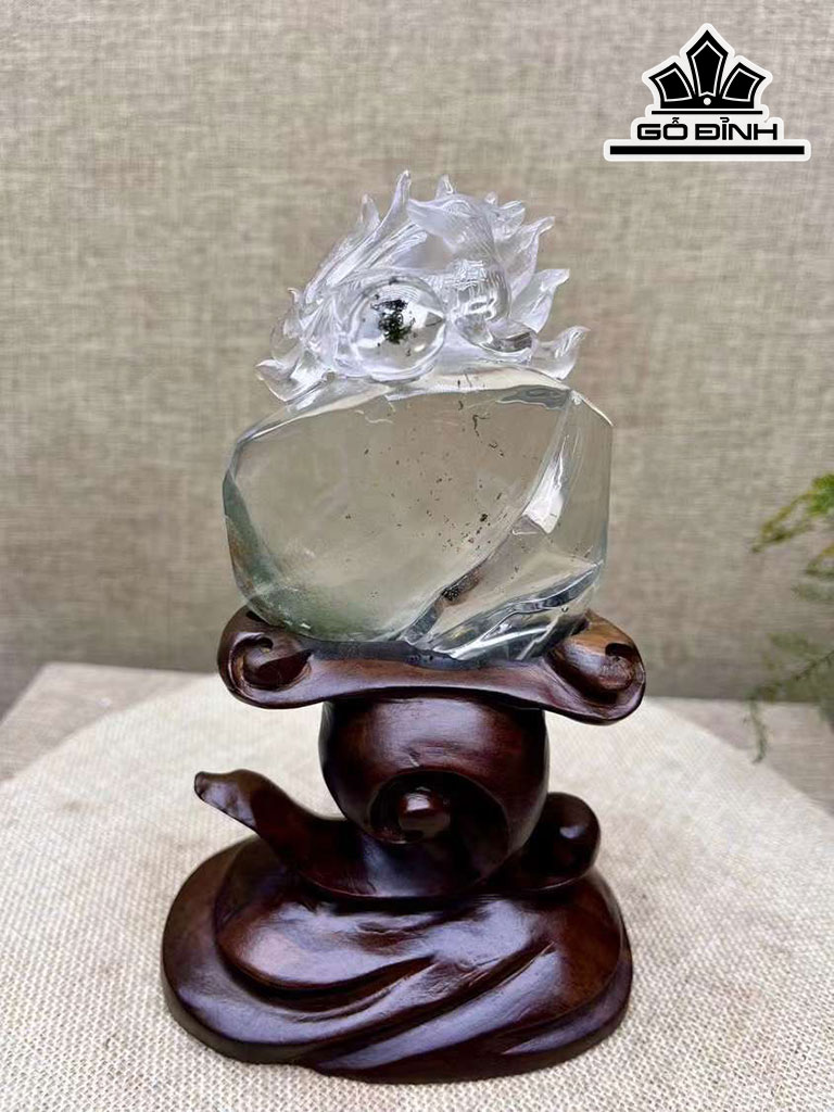 Tác Phẩm Hồ Ly Đá Thạch Anh Ưu Linh Cao 98,8 Ngang 71 Sâu 37,6 (mm) 282,9g