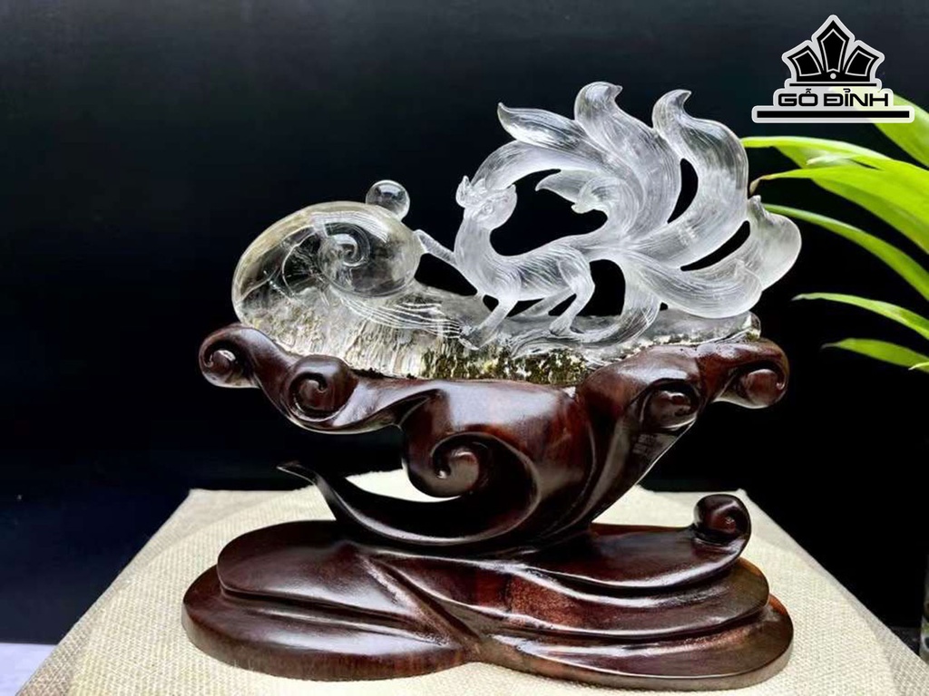 Tác Phẩm Hồ Ly Đá Thạch Anh Ưu Linh Cao 198 Ngang 93 Sâu 39 (mm) 368g