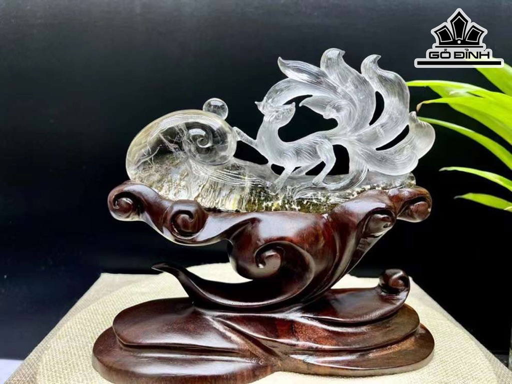 Tác Phẩm Hồ Ly Đá Thạch Anh Ưu Linh Cao 198 Ngang 93 Sâu 39 (mm) 368g