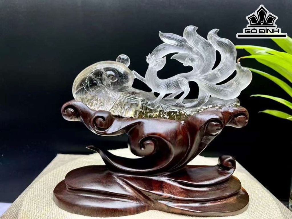 Tác Phẩm Hồ Ly Đá Thạch Anh Ưu Linh Cao 198 Ngang 93 Sâu 39 (mm) 368g