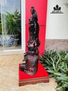 Tượng Đạt Ma Giáo Hóa Gỗ Trắc Cao 66 Cả Kỷ Cao 75 Ngang 28 Sâu 20 (cm)