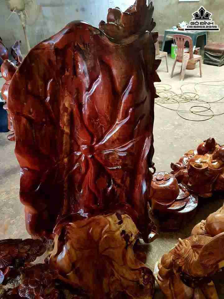 Phật di lặc ngũ phúc đứng chum tiền gỗ sụn hương 4