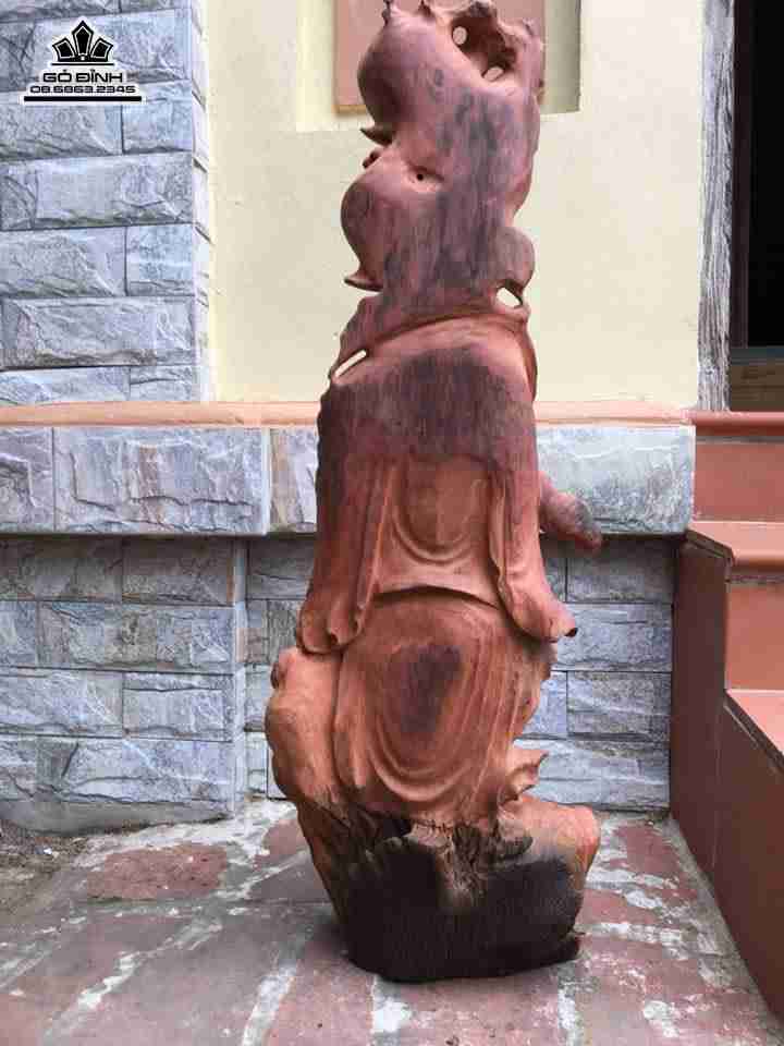 Phật di lặc vác cành đào gỗ hương 4