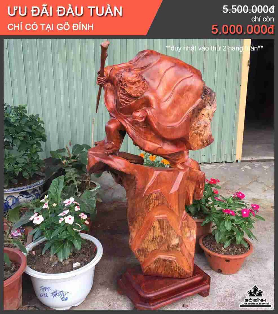 Đạt ma mũa võ gỗ hương  2