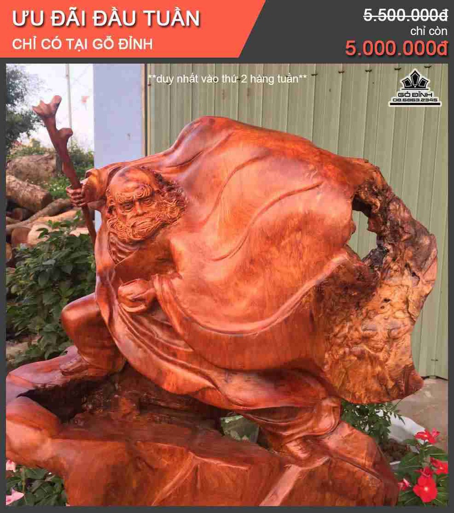 Đạt ma mũa võ gỗ hương  3