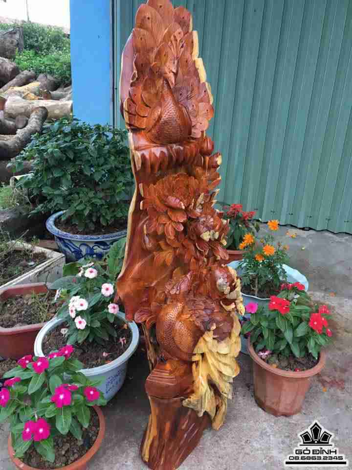 Phu thê viên mãn gỗ hương  2