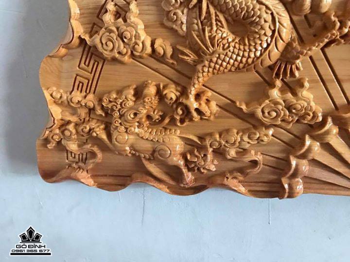 Quạt tứ linh gỗ pơ mu  1