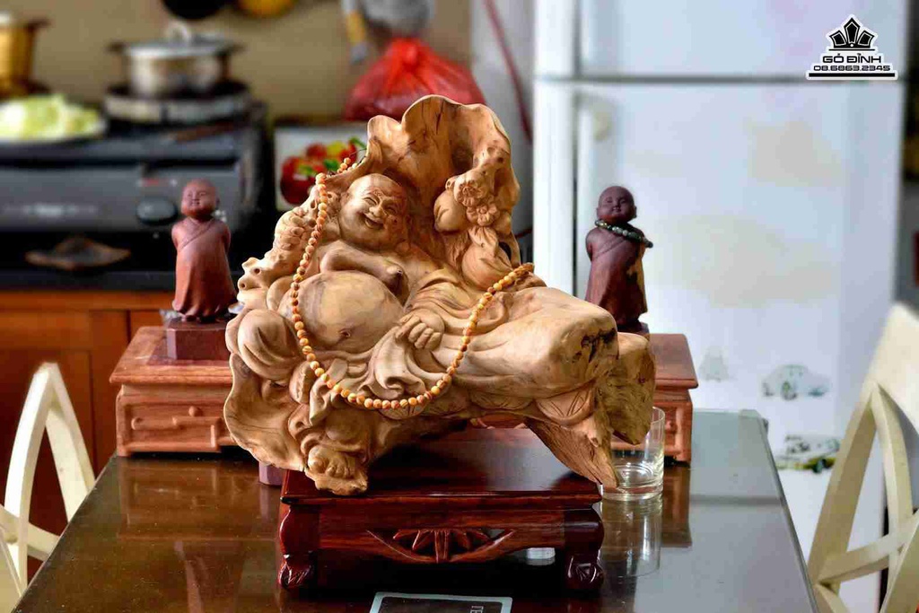 Phật di lặc gỗ lũa sụn ngọc am thơm  2