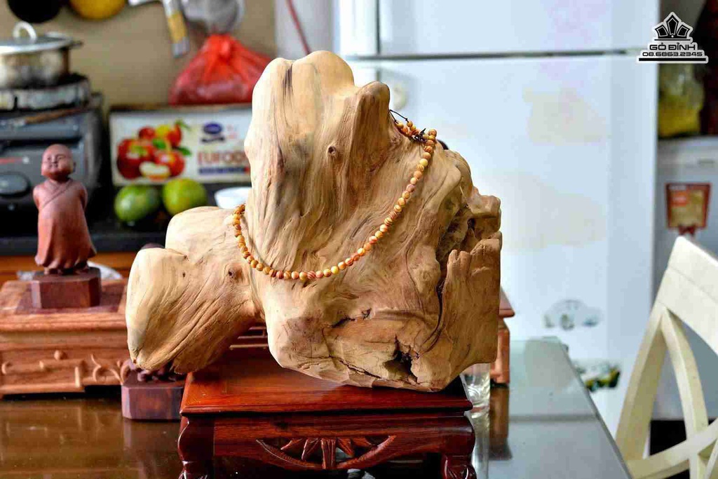 Phật di lặc gỗ lũa sụn ngọc am thơm  3