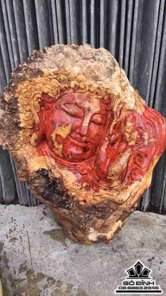 Mặt phật gỗ nu hương   1