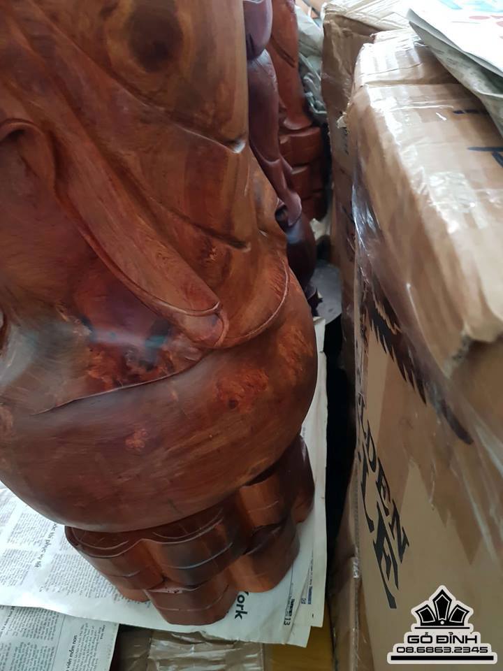 Phật di lặc vác cành đào gỗ hương  6