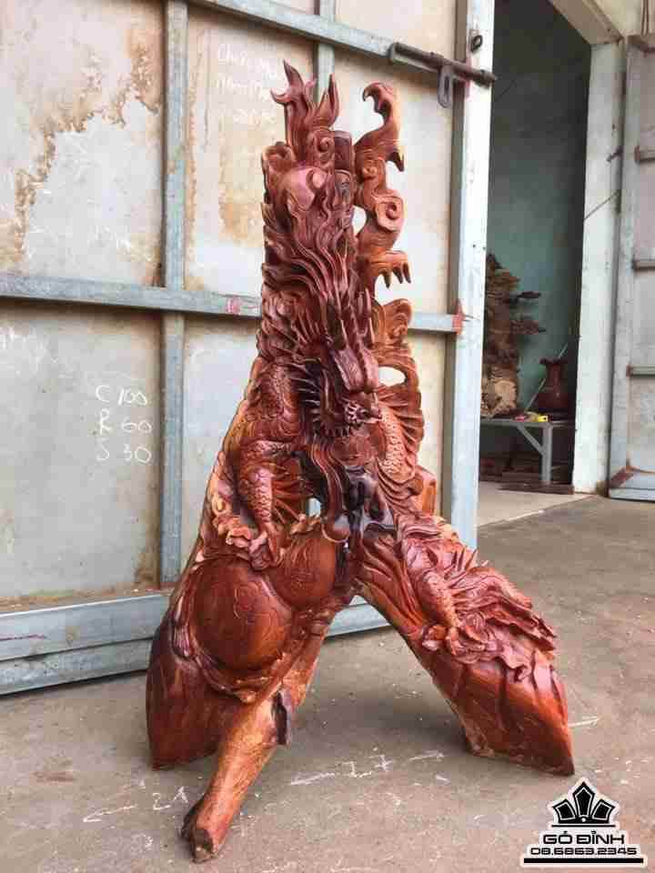 Rồng bay lượn gỗ hương  4