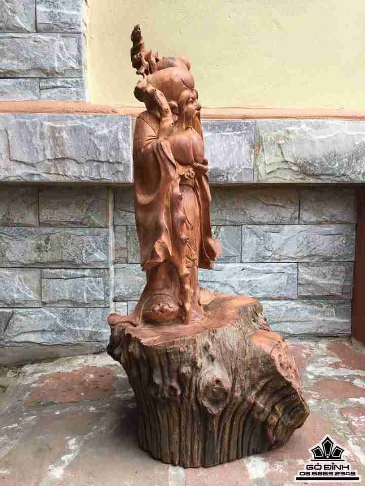 Ông tiên vác cành đào gỗ hương  3