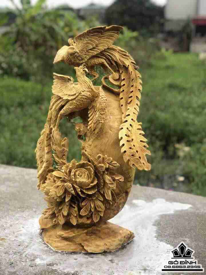 Phu thê viên mãn gỗ nu kháo  2